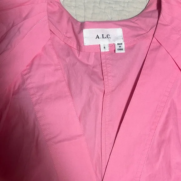 A.L.C. Camilla Pink Puff Sleeve Cotton Dress - Picture 3 of 8